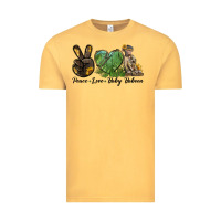 Vintage Mustard Peace Love Baby Baboon Vintage Tee - LillyAllenDesigns