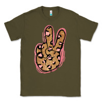 Army Green Gold Glitter Pink Leopard Peace Sign Classic Tee - Jasminsmagicworld