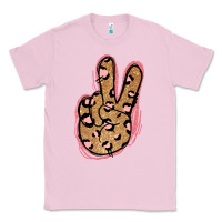 Bubblegum Pink Gold Glitter Pink Leopard Peace Sign Classic Tee - Jasminsmagicworld