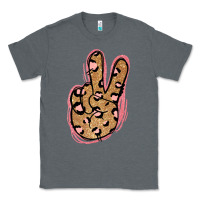 Charcoal Heather Gold Glitter Pink Leopard Peace Sign Classic Tee - Jasminsmagicworld