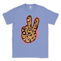 Colony Blue Gold Glitter Pink Leopard Peace Sign Classic Tee - Jasminsmagicworld