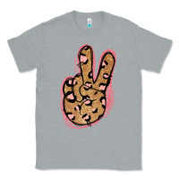 Heather Grey Gold Glitter Pink Leopard Peace Sign Classic Tee - Jasminsmagicworld