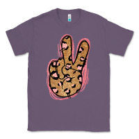 Lavender Gold Glitter Pink Leopard Peace Sign Classic Tee - Jasminsmagicworld