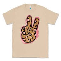 Mushroom Gold Glitter Pink Leopard Peace Sign Classic Tee - Jasminsmagicworld