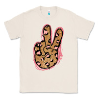 Natural Gold Glitter Pink Leopard Peace Sign Classic Tee - Jasminsmagicworld