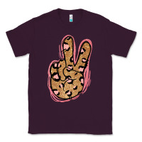 Plum Gold Glitter Pink Leopard Peace Sign Classic Tee - Jasminsmagicworld