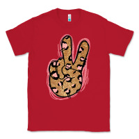 Red Gold Glitter Pink Leopard Peace Sign Classic Tee - Jasminsmagicworld