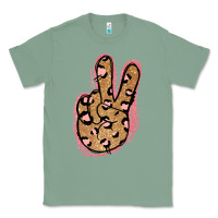 Sage Gold Glitter Pink Leopard Peace Sign Classic Tee - Jasminsmagicworld