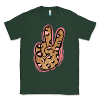 Sports Green Gold Glitter Pink Leopard Peace Sign Classic Tee - Jasminsmagicworld