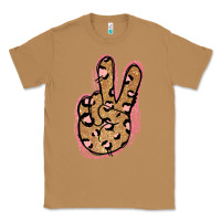 Toasted Coconut Gold Glitter Pink Leopard Peace Sign Classic Tee - Jasminsmagicworld