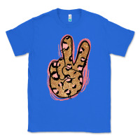 True Royal Gold Glitter Pink Leopard Peace Sign Classic Tee - Jasminsmagicworld