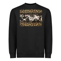 Black leopard cowhide pattern background Heavyweight Sweatshirt - Jasminsmagicworld