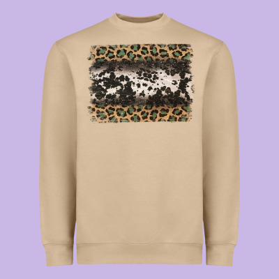 Leopard Cowhide Pattern Background Heavyweight Sweatshirt Designed By Jasminsmagicworld