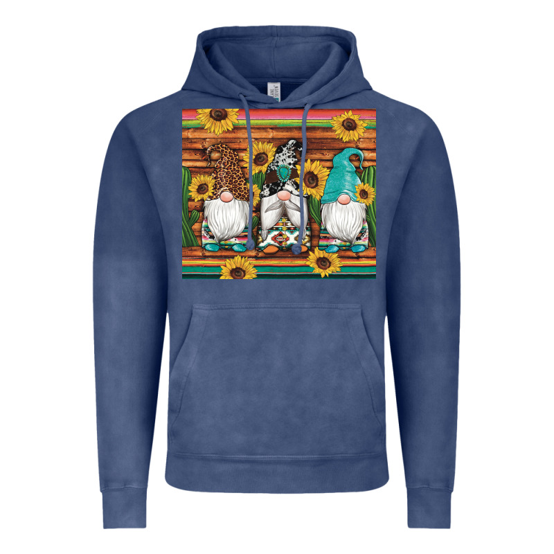 Western Gnomes Cactus Sunflowers Serape Wooden Leopard Gemstone Vintage Hoodie by Artiststas | Teevron