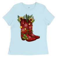 Baby Blue Christmas boots Ladies Tee - JahusDesignShop