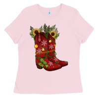 Bubblegum Pink Christmas boots Ladies Tee - JahusDesignShop