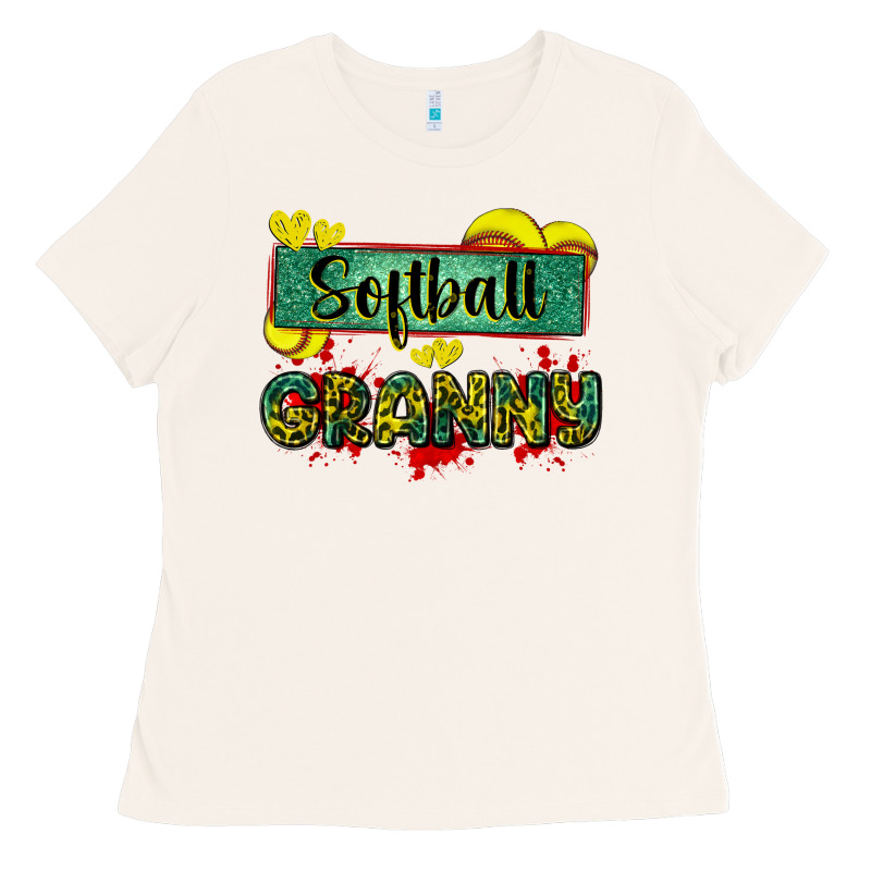 Softball Granny With Leopard Ladies Tee by Zillion Design Studio | Teevron