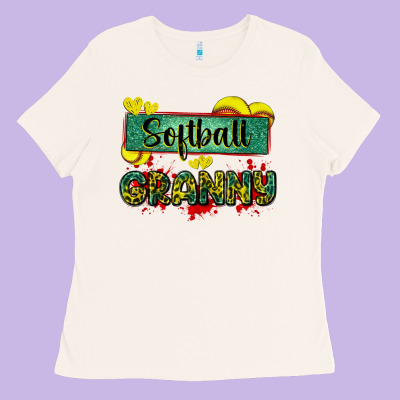 Softball Granny With Leopard Ladies Tee Designed By Zillion Design Studio