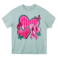 Breast Cancer Hearts Heavy Core Tee | Teevron
