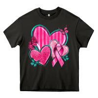 Asphalt Breast Cancer Hearts Heavy Core Tee - texasbilliewilder