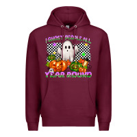 Burgundy I ghost people all year round Premium Hoodie - NancyCooperArtShop