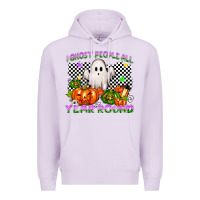 Lilac I ghost people all year round Premium Hoodie - NancyCooperArtShop