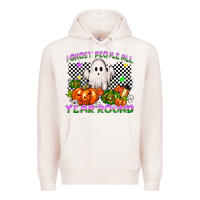 Pale Pink I ghost people all year round Premium Hoodie - NancyCooperArtShop