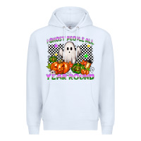 White I ghost people all year round Premium Hoodie - NancyCooperArtShop