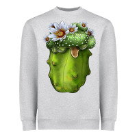 Heather Grey blossfeldia cacti Heavyweight Sweatshirt - LillyAllenDesigns