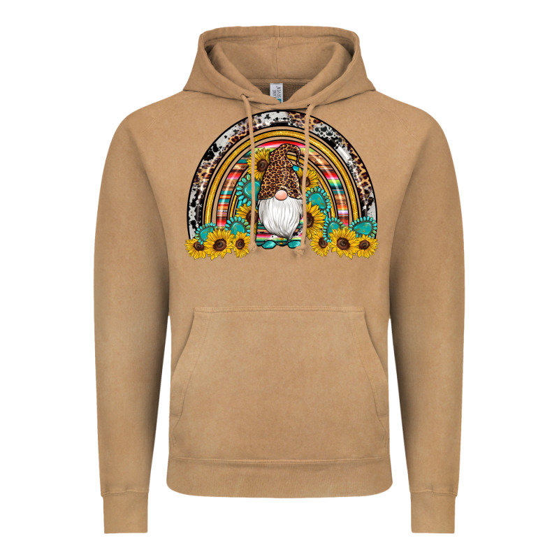 Western Gnome Gemstones Sunflowers Rainbow Vintage Hoodie by Artiststas | Teevron