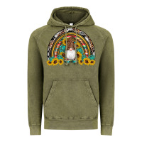 Vintage Olive western gnome gemstones sunflowers rainbow Vintage Hoodie - Artiststas
