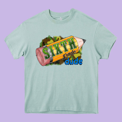 Sixth Grade Dude Heavy Core Tee Designed By Ranaportraitstore