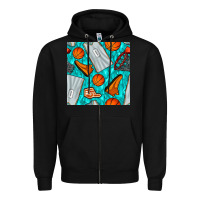 Black basketball uniform and hoop seamless pattern Zipper Hoodie - BundleAndBundleShop