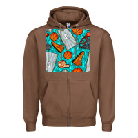 Chestnut basketball uniform and hoop seamless pattern Zipper Hoodie - BundleAndBundleShop