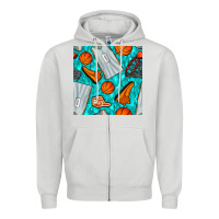 Dove Grey basketball uniform and hoop seamless pattern Zipper Hoodie - BundleAndBundleShop