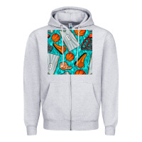 Heather Grey basketball uniform and hoop seamless pattern Zipper Hoodie - BundleAndBundleShop