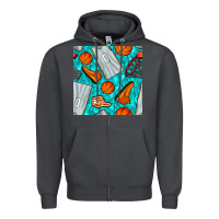 Smoke basketball uniform and hoop seamless pattern Zipper Hoodie - BundleAndBundleShop