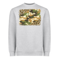 Heather Grey leopard camo pattern background Heavyweight Sweatshirt - Jasminsmagicworld
