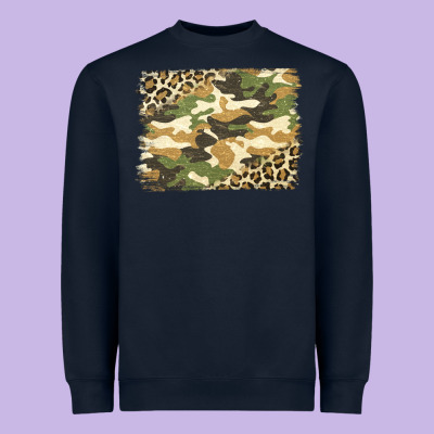 Leopard Camo Pattern Background Heavyweight Sweatshirt Designed By Jasminsmagicworld