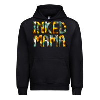 Black Inked Mama Flowers Urban Hoodie - CowCowDesign