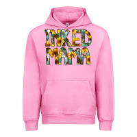 Fuchsia Pink Inked Mama Flowers Urban Hoodie - CowCowDesign