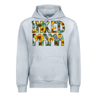 Heather Grey Inked Mama Flowers Urban Hoodie - CowCowDesign