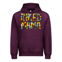 Mauve Wine Inked Mama Flowers Urban Hoodie - CowCowDesign