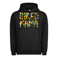 Pigment Black Inked Mama Flowers Urban Hoodie - CowCowDesign