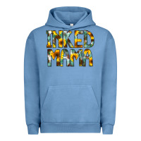 Pigment Pebble Blue Inked Mama Flowers Urban Hoodie - CowCowDesign