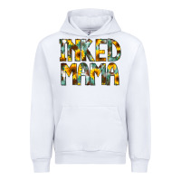 White Inked Mama Flowers Urban Hoodie - CowCowDesign