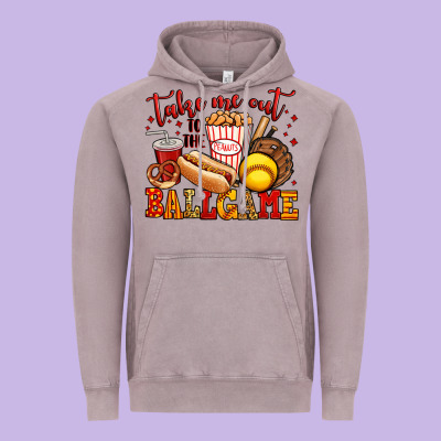 Take Me Out To The Ball Game Softball Vintage Hoodie Designed By Jasminsmagicworld