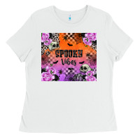 White spooky vibes Ladies Tee - texasbilliewilder