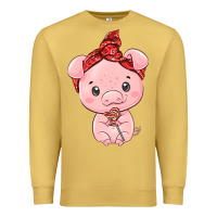 Antique Gold cute pig Premium Sweatshirt - texasbilliewilder