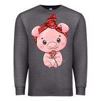Charcoal Heather cute pig Premium Sweatshirt - texasbilliewilder